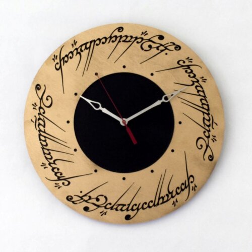 Premade 14" Wood Lord of the Rings Wall Clock