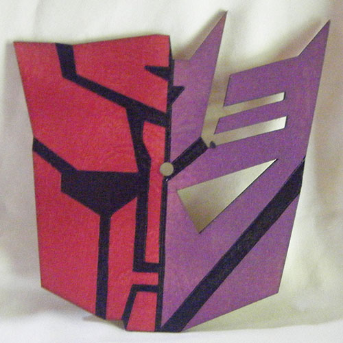 Half Autobot Half Decepticon Symbol Art Insert for Build-A-Clocks