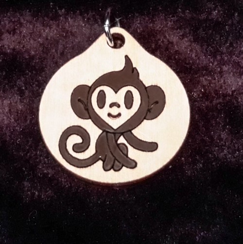 Monkey Boy Wooden Necklace and Pendant