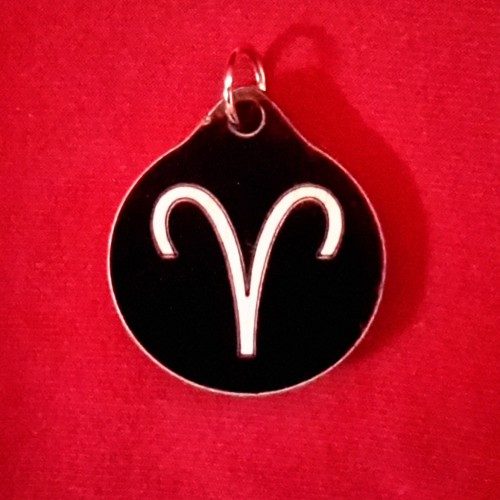 Aries Zodiac Symbol Wooden Necklace and Pendant