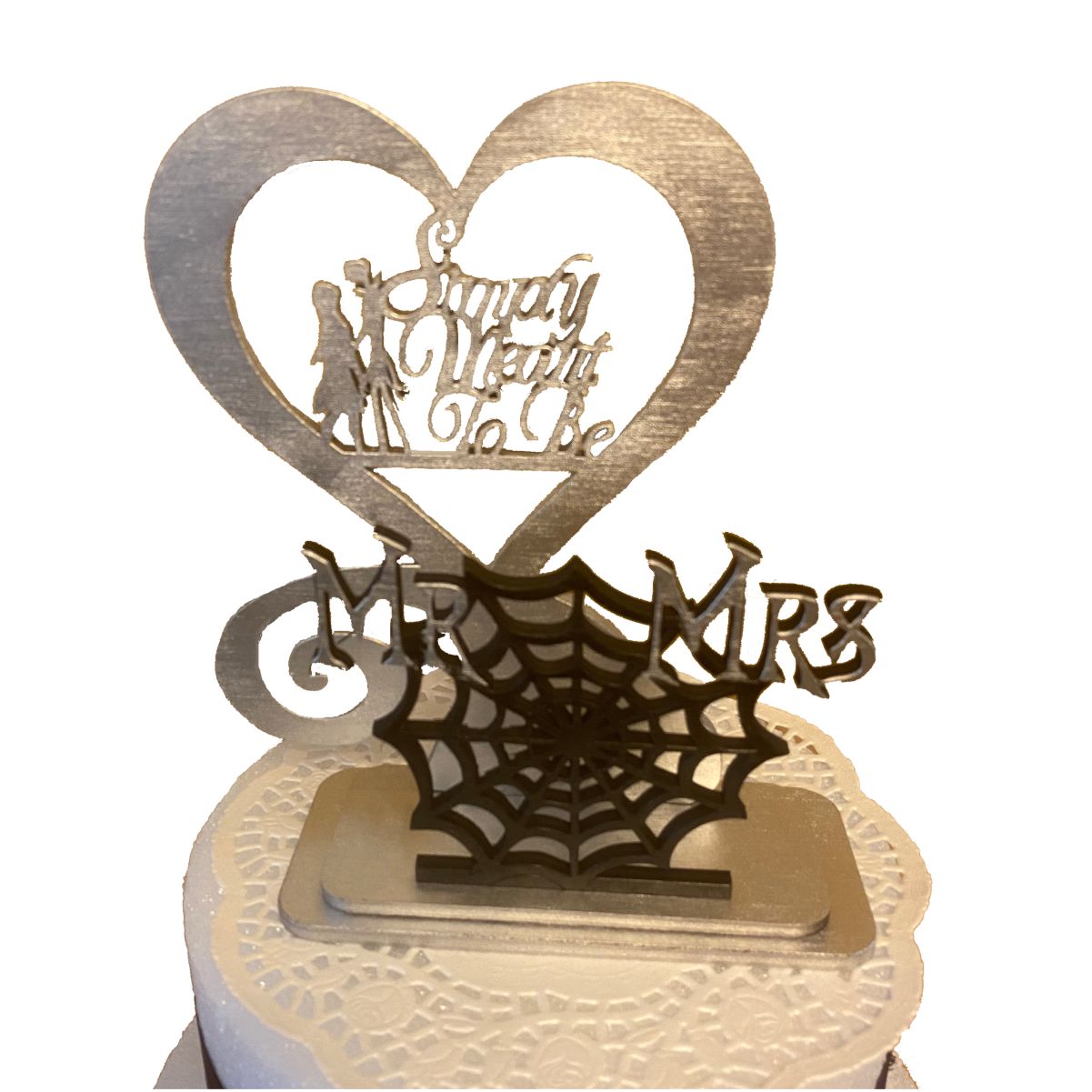 Jack and Sally Simple Simply Meant To Be Wedding Cake Topper 