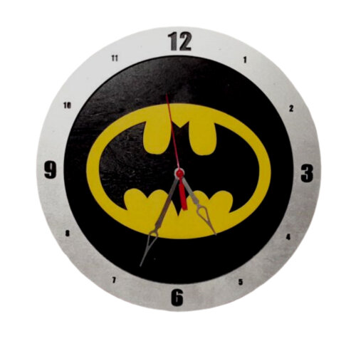 Batman Clock on Black Background