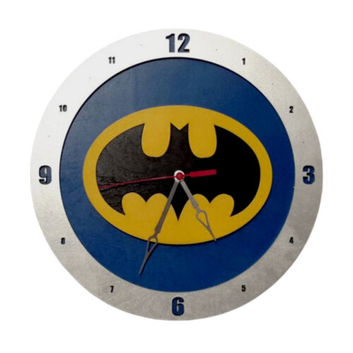 Batman Clock On Blue Background