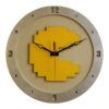 8Bit Pacman Clock on Beige Background