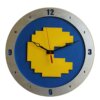 8Bit Pacman Clock on Blue Background
