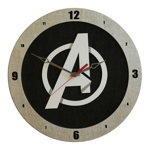 Avengers Clock on Black background