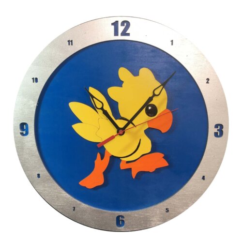 Chocobo Clock on Blue Background