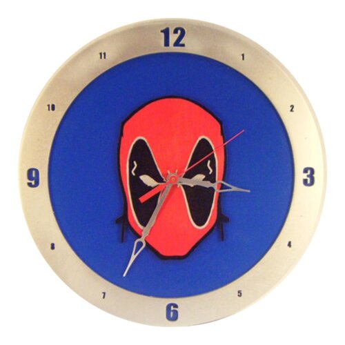 Deadpool Clock on Blue background