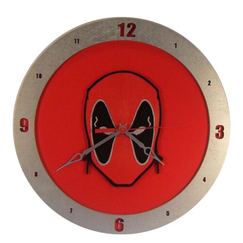 Deadpool Clock on Red background