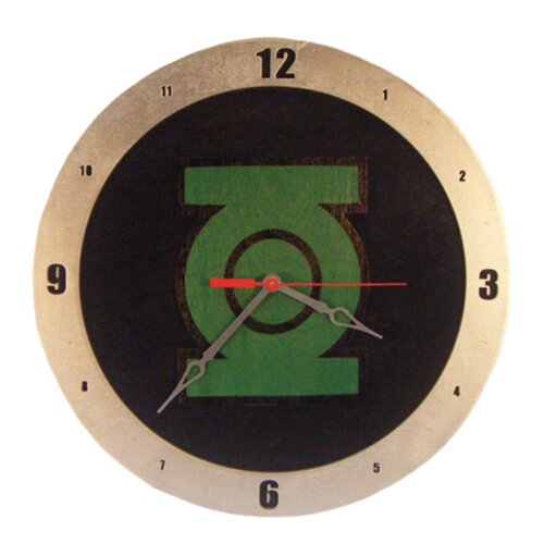 Green Lantern Clock on Black background