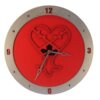 Heartless Clock on Red Background