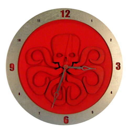 Hydra Clock on Red background