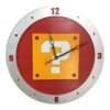 Mario Question Clock on Red Background