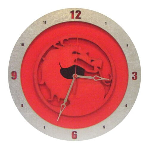 Mortal Kombat Clock on Red Background