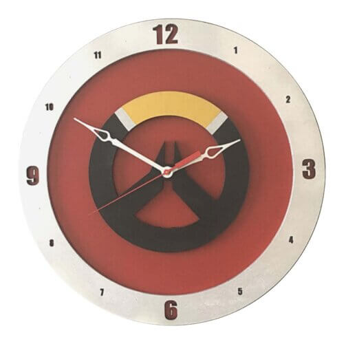 Overwatch Clock on Red Background