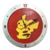 Pikachu Clock on Red Background