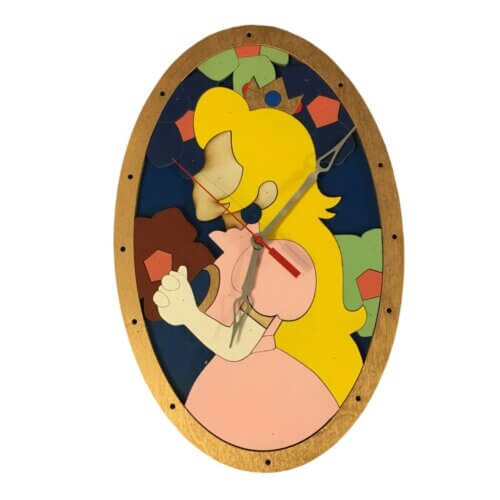 Princess Peach Clock as Stained Glass Effect