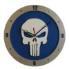 Punisher Clock on Blue background