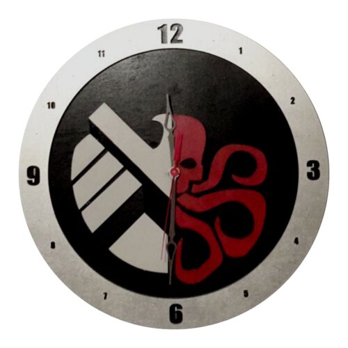 Shield-Hydra Clock on Black background