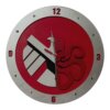 Shield-Hydra Clock on Red background