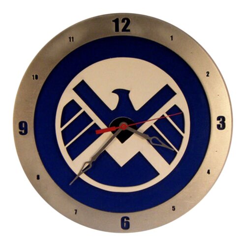 Shield Clock on Blue background
