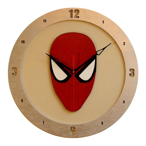 Spiderman Clock on Beige background