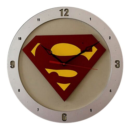 Superman Clock on Beige background