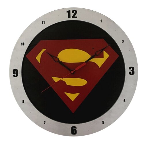 Superman Clock on Black background