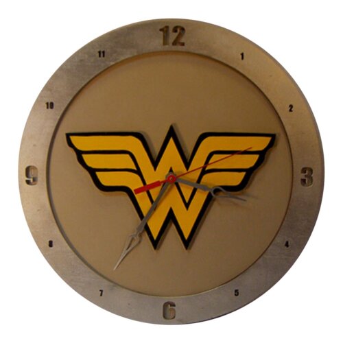Wonder Woman Comic Book Inspired Clock on Beige Background