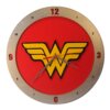 Wonder Woman Comic Book Inspired Clock on Red Background