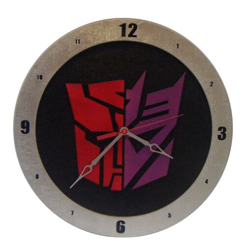 AutoCon Transformers Clock on Black Background