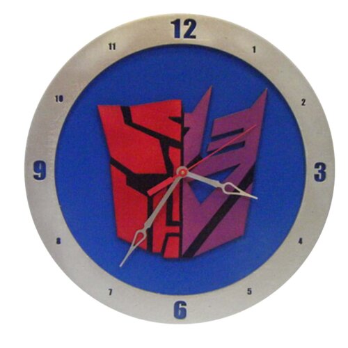 AutoCon Transformers Clock on Blue Background