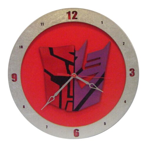 AutoCon Transformers Clock on Red Background