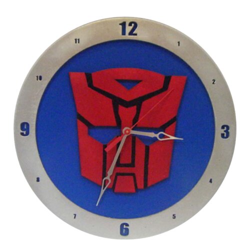 Autobot Transformers Clock on Blue Background