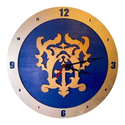 Belmont Castle Castlevania Clock on Blue Background