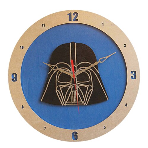 Star Wars Darth Vader Clock on Blue Background