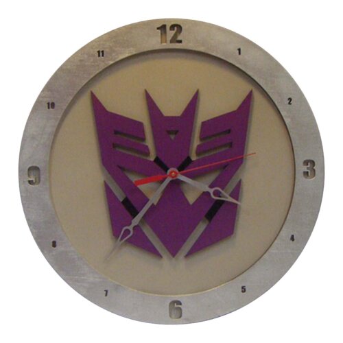 Decepticon Transformer Clock on Beige Background