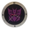 Decepticon Transformer Clock on Black Background