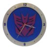 Decepticon Transformer Clock on Blue Background