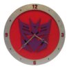 Decepticon Transformer Clock on Red Background