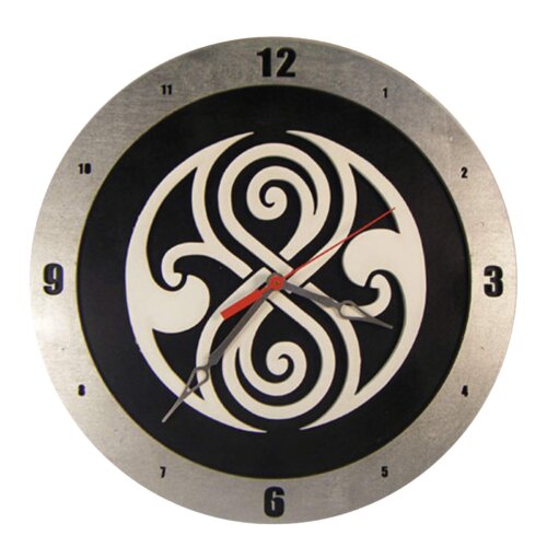 Dr Who Gallifreyan Clock on Black Background