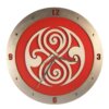 Dr Who Gallifreyan Clock on Red Background