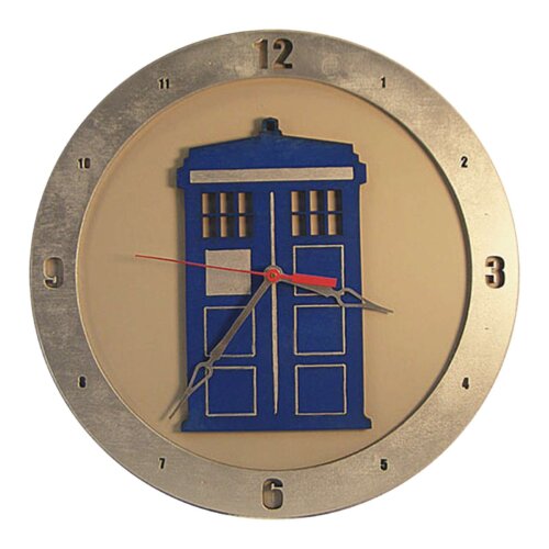 Dr Who Tardis Clock on Beige Background