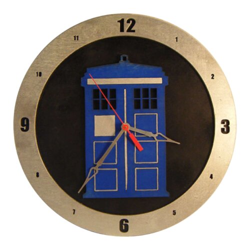 Dr Who Tardis Clock on Black Background