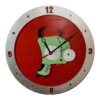 Gir Invader Zim Clock on Red Background