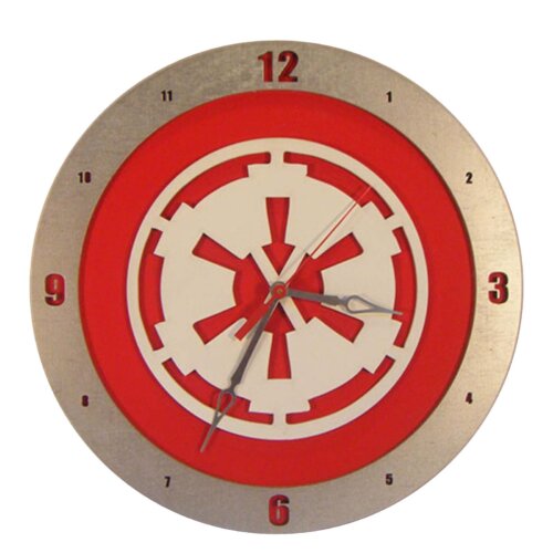 Star Wars Imperial Clock on Red Background