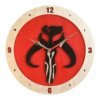 Star Wars Mandalorian Clock on Red Background