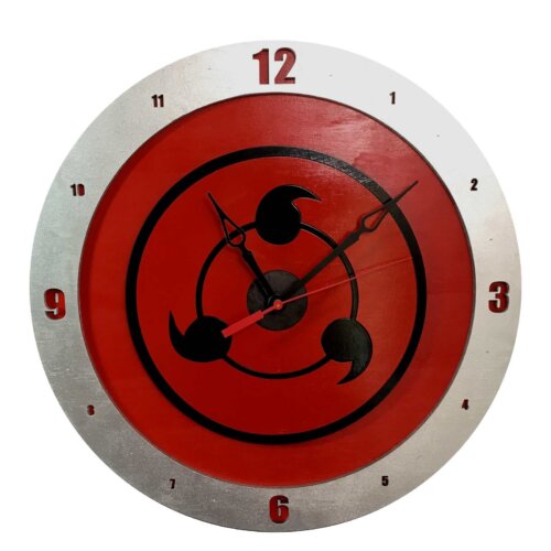 Sharingan Clock on Red Background