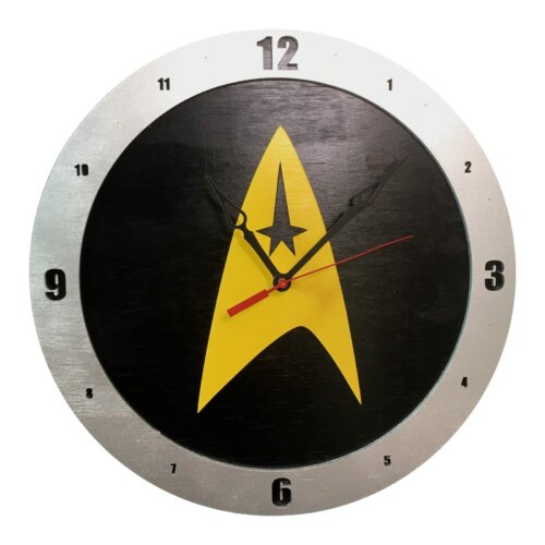 Star Trek Clock on Black Background
