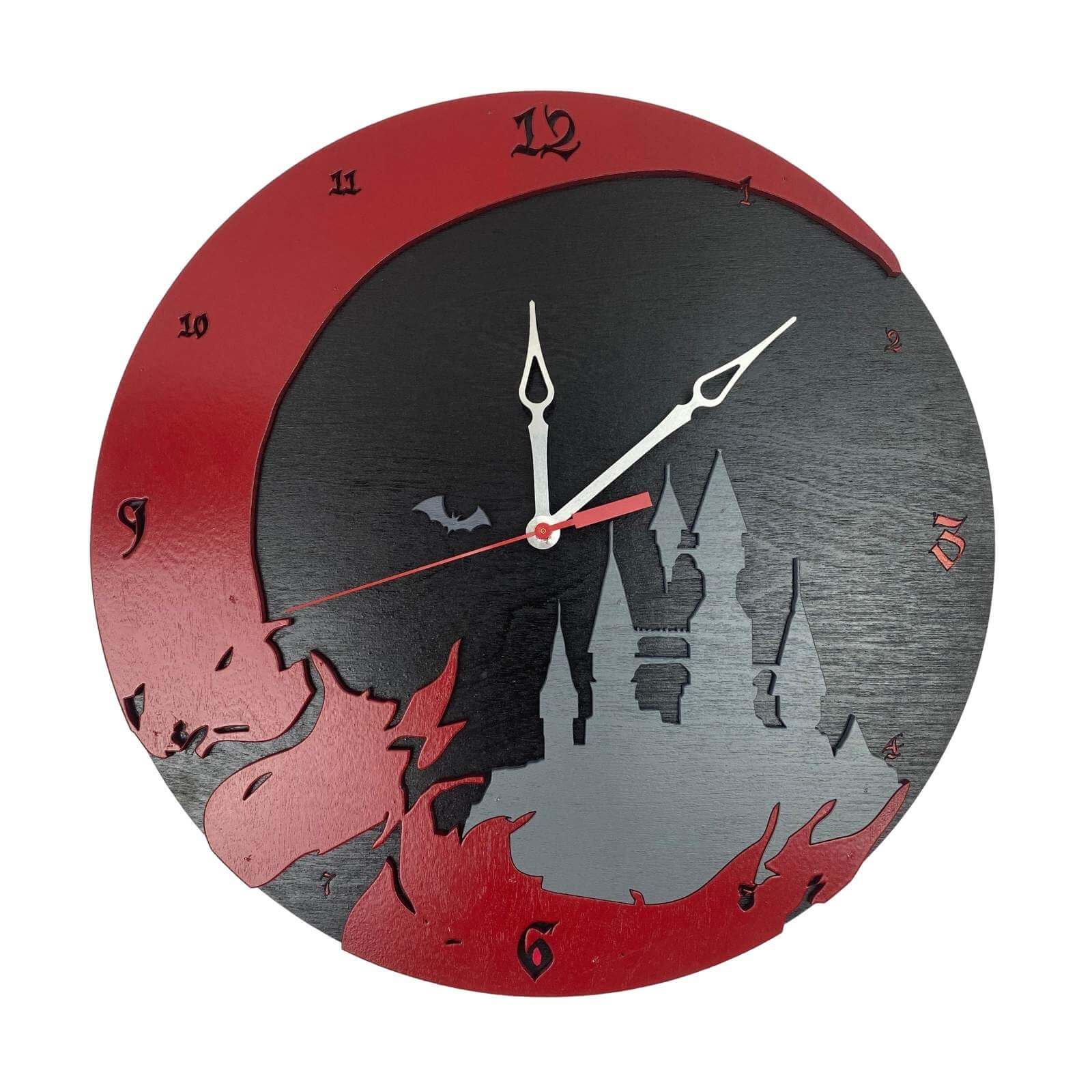 Black Clock Homemade Sex Videos - Castlevania Castle Wall Clock | 14in Diameter | Video Game Home Decor